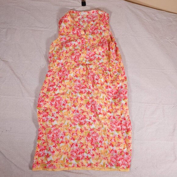 J JILL Love Linen Collection Linen Floral Sleeveless Dress FOR SIZE SEE PHOTOS - Picture 1 of 16